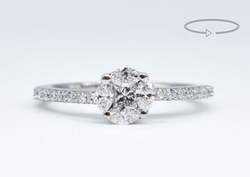 Illusion-Ring 18 Kt WG Diamanten