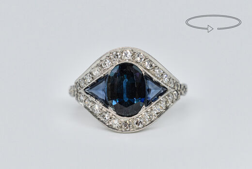 Ring Platin Saphir 