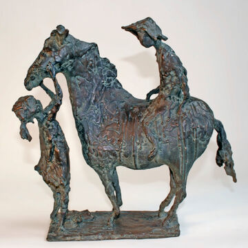 2 children with horse, 2004
