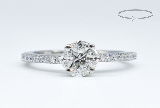 Illusion-Ring 18 Kt WG diamonds