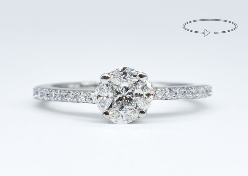Illusion-Ring 18 Kt WG diamonds