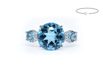 Ring 18 Kt WG Blautopas 