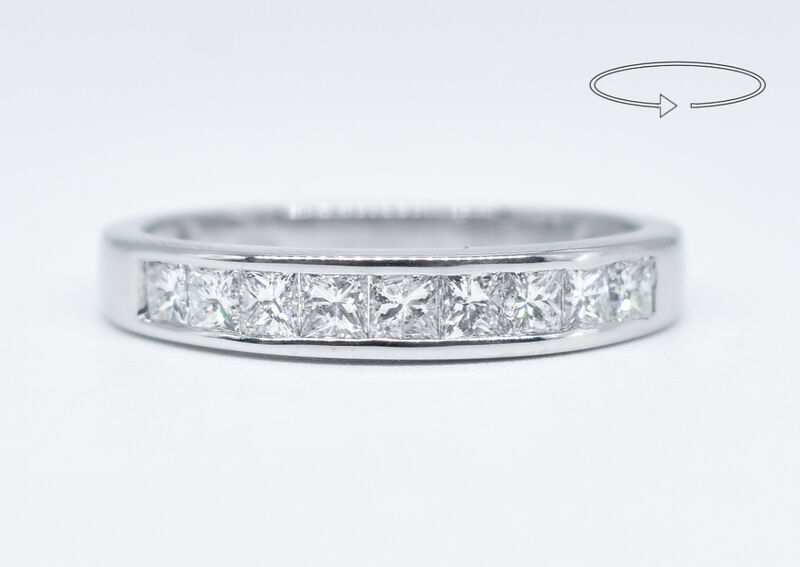 Halbmemory-Ring 14 Kt WG Diamanten