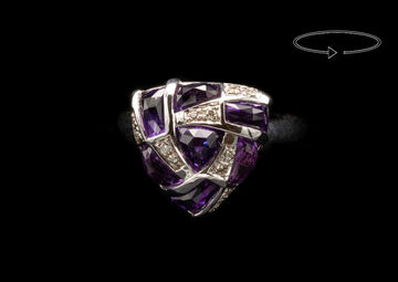 Ring 18 Kt WG Diamanten Amethyst