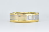 Halbmemory-Ring 18 Kt bicolor Diamanten