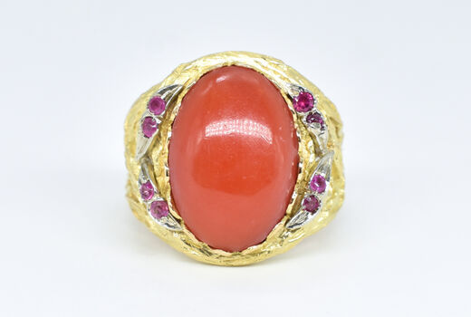 Ring 18 Kt GG Koralle 