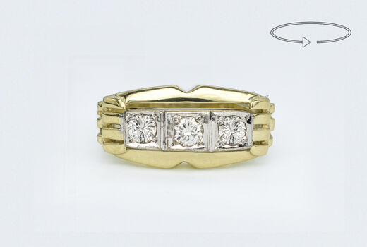 Ring 14 Kt WG/GG Diamanten