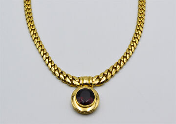 Necklace 18 K rhodolite