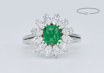 Ring 18 K emerald 