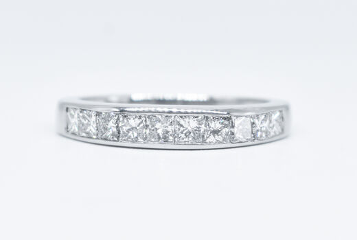 Halbmemory-Ring Platin Diamanten