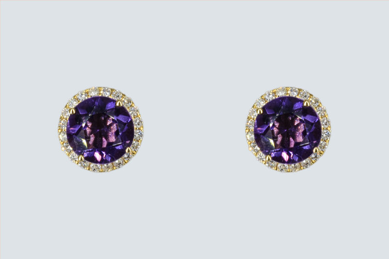 Ohrstecker 18 Kt GG Amethyst 
