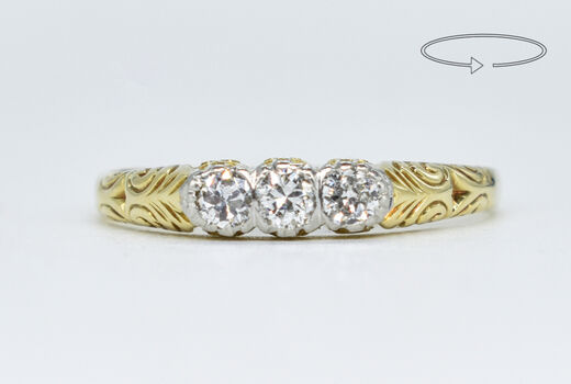 Ring 14 K diamonds
