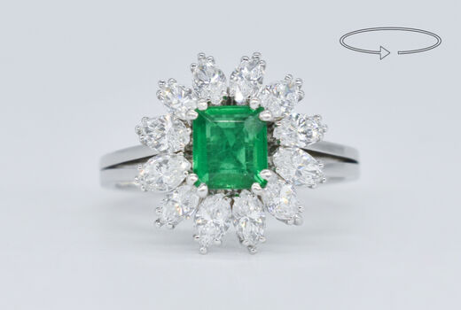 Ring 18 K emerald 