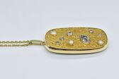 Anhänger / Brosche 14 Kt GG Diamanten 