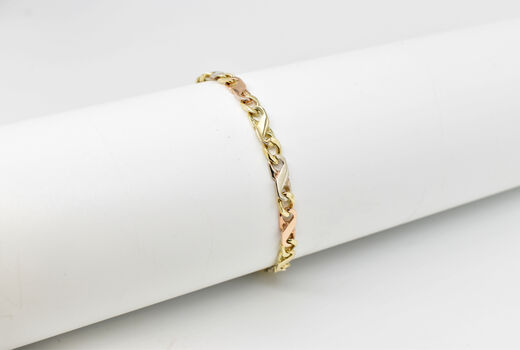Armband 14 Kt tricolor