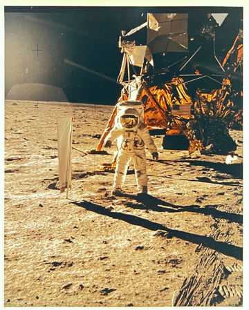 Buzz Aldrin on the moon, 1969