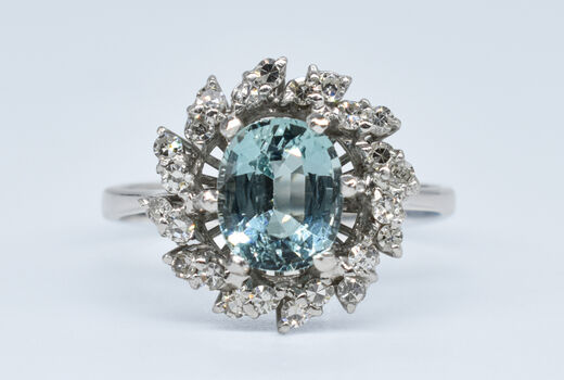 Ring 18 Kt WG Aquamarin 