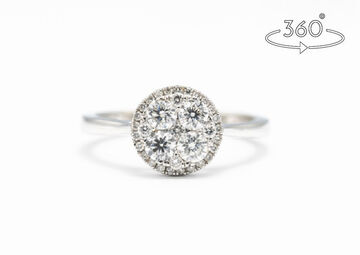 illusion ring 18 K diamonds