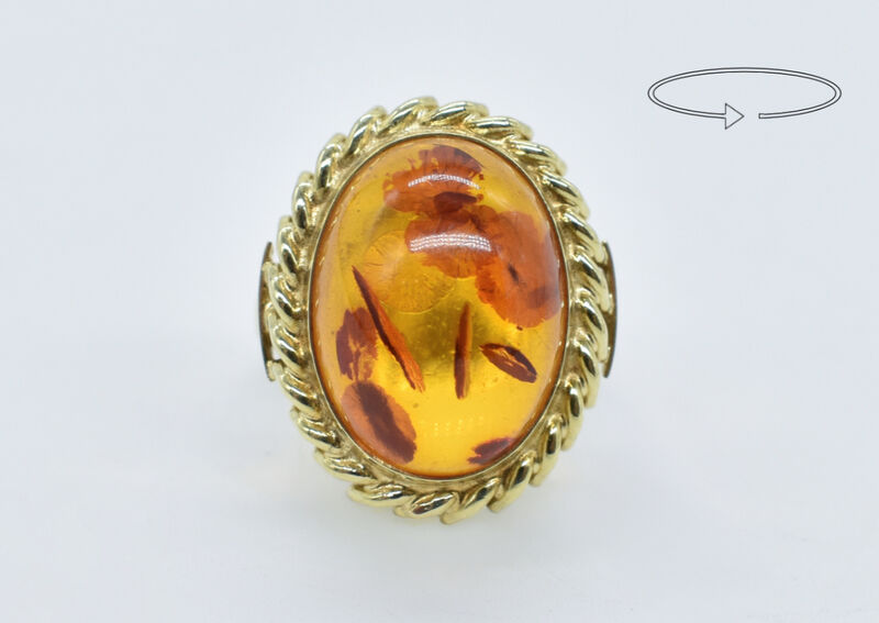 Ring 14 K amber