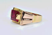 Ring 18 K synth. Ruby
