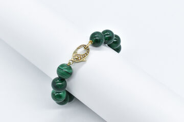 bracelet with clasp 14 K Malachite 