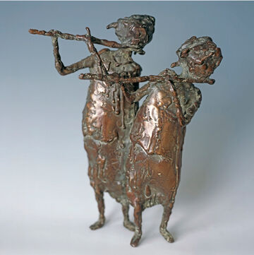 2 flute players, 2003