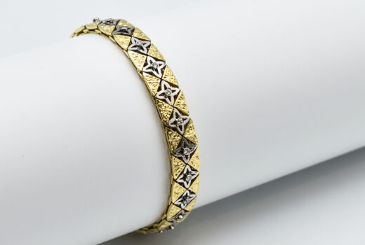 Armband 18 Kt GG/WG Diamanten
