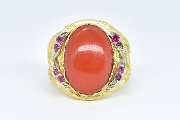 Ring 18 K coral 