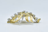 Brosche 18 Kt GG/WG Brillanten