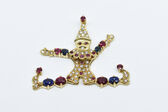 pendant “harlequin” 14 K Rubies, Sapphires 