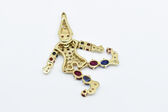 pendant “harlequin” 14 K Rubies, Sapphires 
