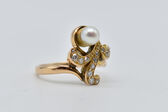 Ring 18 Kt GG Perle Diamanten