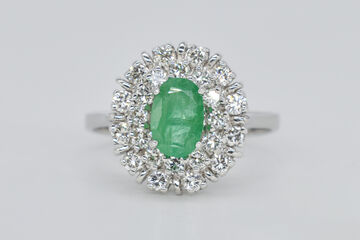 Ring 14 Kt WG Smaragd 