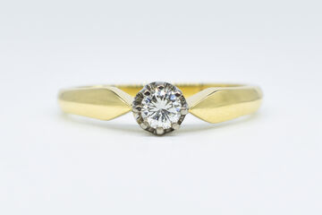 Solitaire-Ring 14 Kt GG Brillant