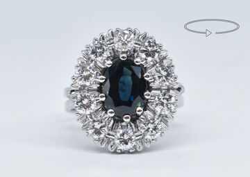 Ring 14 Kt WG Saphir 