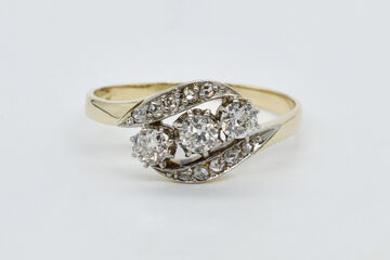 Ring 14 Kt GG/WG Diamanten