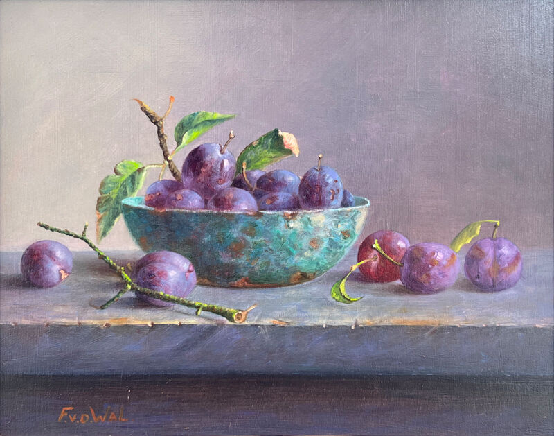 still life with bowl and prunes