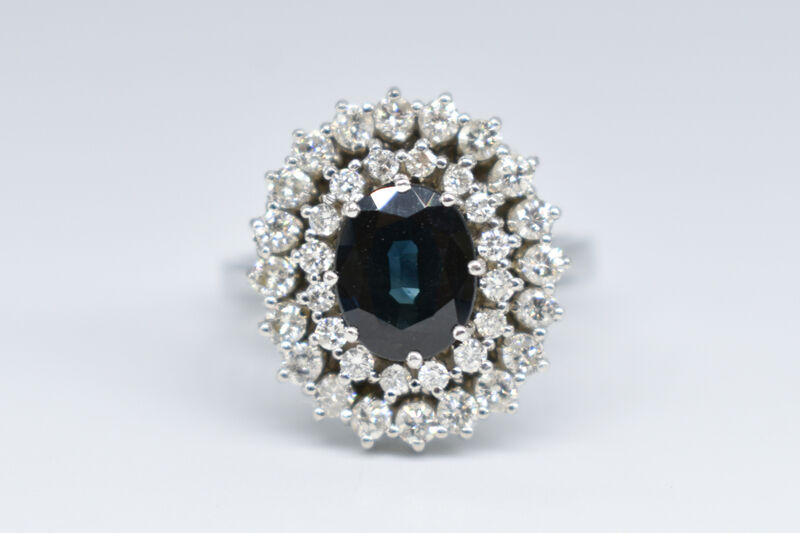 Ring 14 Kt WG Saphir 