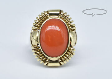 Ring 14 K coral