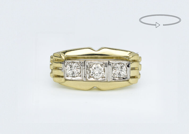 Ring 14 Kt WG/GG Diamanten