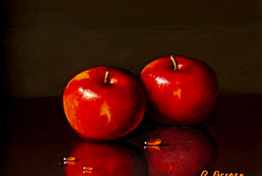 still life with red apples