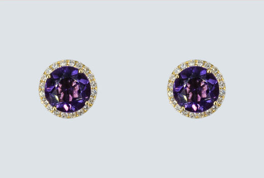 Ohrstecker 18 Kt GG Amethyst 