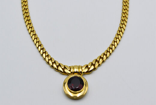 Collier 18 Kt GG Rhodolith