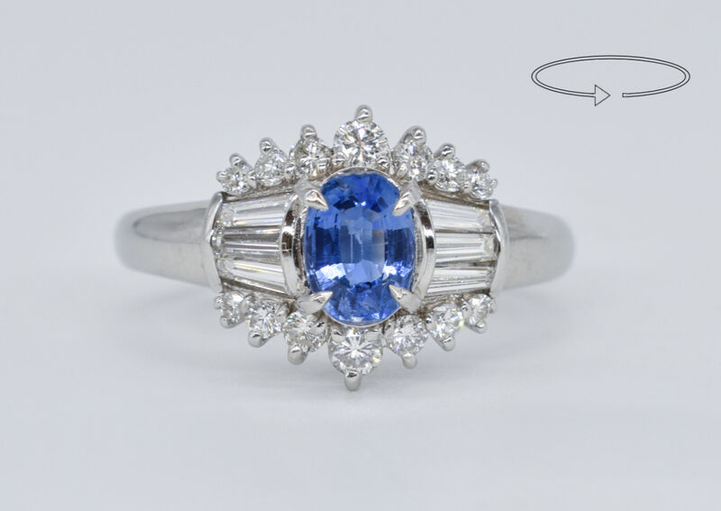 Ring Platinum Sapphire 