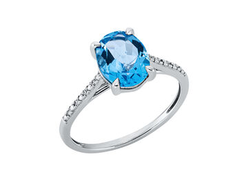 Ring 14 Kt WG Blautopas 