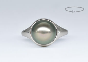 Ring 14 Kt WG Zuchtperle