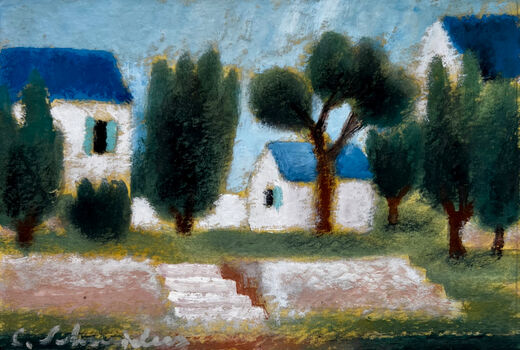 Landschaft mit Häusern