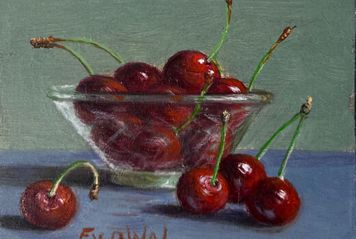 still life with cherries