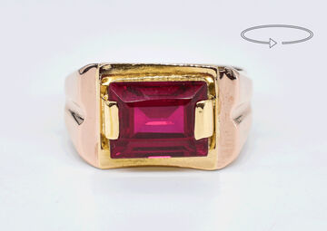 Ring 18 K synth. Ruby