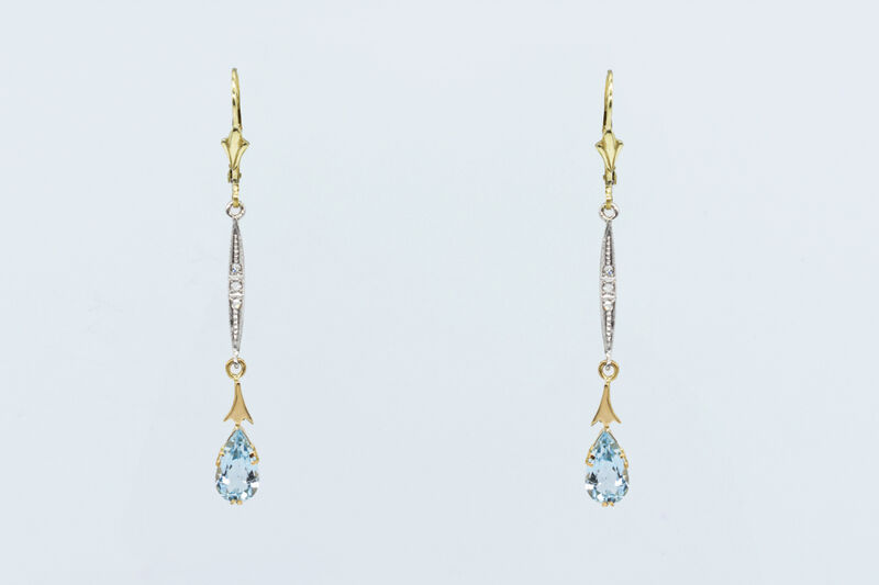 Ohrhänger 14 Kt GG/WG Aquamarin 